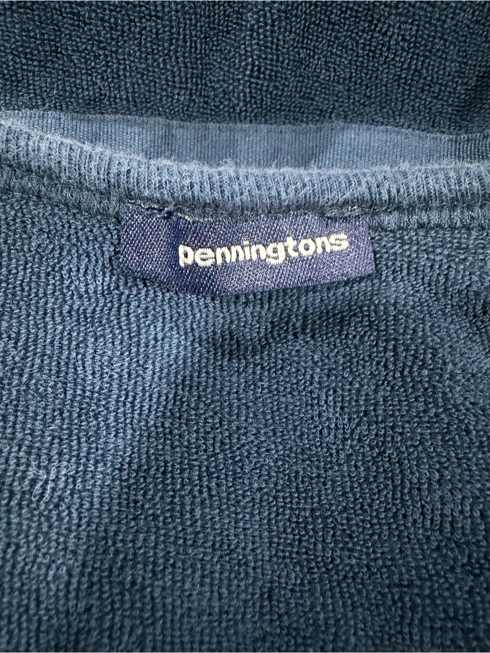 Penningtons Women’s Navy Blue Terry Cloth Dress V-Neck Design Drawstring Waist - Picture 8 of 10